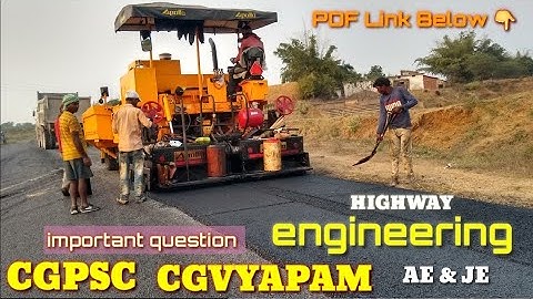 cgvyapam sub engineer 2022 |cg vyapam sub engineer civil previous |highway engineering