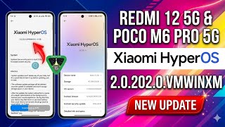 HyperOS 2.0.202.0 Update on Redmi 12 5G & Poco M6 Pro 5G: Official Features Explained!