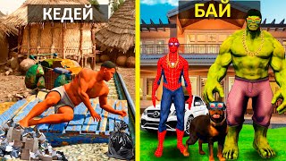 HULK & SPIDER MAN Become Hero And Franklin Become Zero in GTA 5 ! (GTA 5 mods)