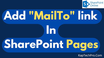 How To Add Mailto Link In SharePoint Online Pages
