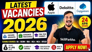 Apple, Deloitte, Jio, Capgemini | Freshers Hiring 2026 | Tech + Non-Tech Roles | Apply Now