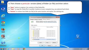 How to Restore Deleted or Modified file(s) Using Shadow Copies.