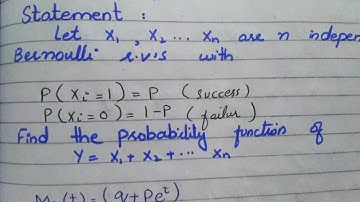 If x1, x2...xn are n independent Bernoulli r.v