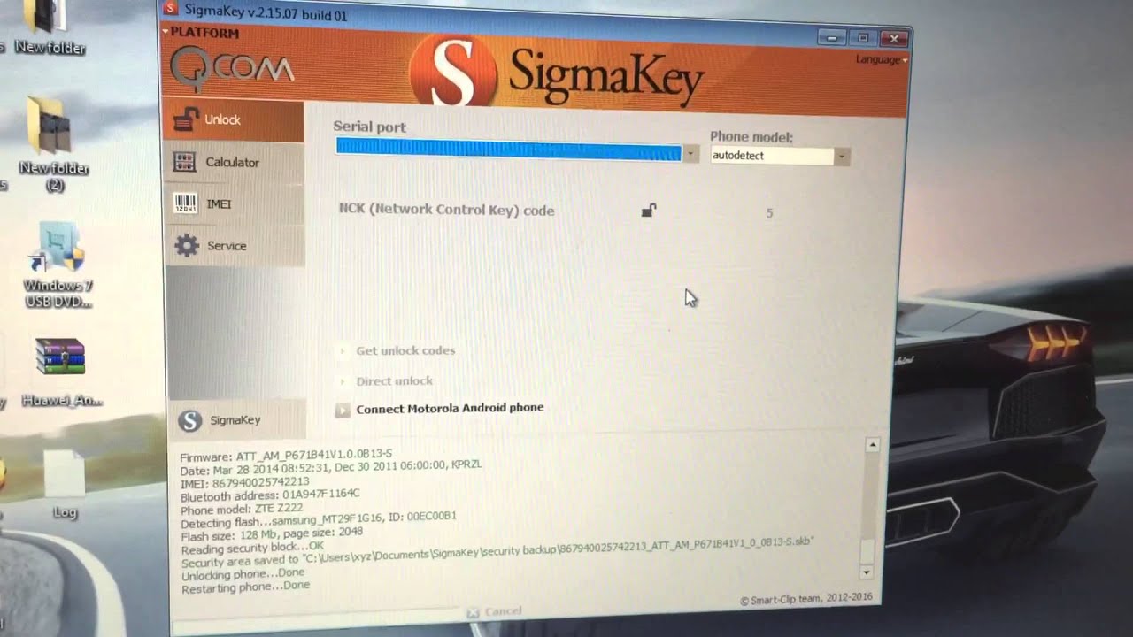 Unlocking Zte Z222 Using Sigmakey Youtube