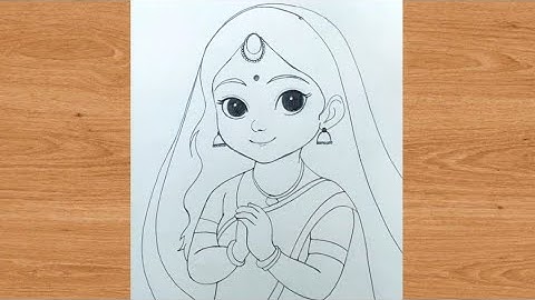 How to radha rani god easy pencil drawing step by step for beginners | krishna ji art