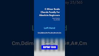 Day 23/365 C Minor Scale Chords Family For Absolute Beginners With Left Hand #fyp #trendingshorts