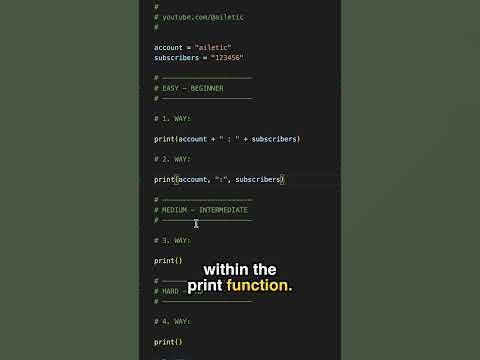Print in Python | 5 Ways | Easy to Hard - YouTube