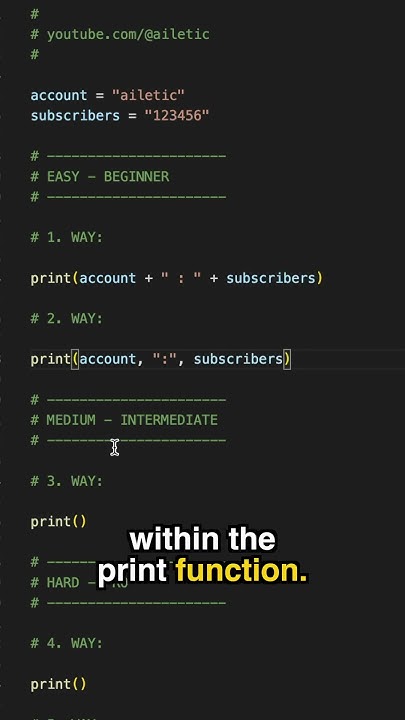 Print in Python | 5 Ways | Easy to Hard - YouTube