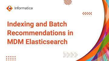 Indexing and Batch Recommendations in MDM Elasticsearch