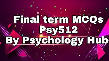 Final term solved MCQs of PSY 512 // Psychology hub // Gender issues in psychology