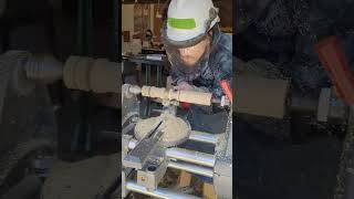 Creating a wooden robot on a Shopsmith lathe 🤖  #woodworking #lathe