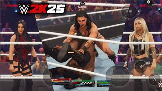 Play Official WWE 2K25 On Android | Rhea Ripley, Liv Morgan, Stephanie Vaquer vs Booker T, Xavier