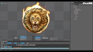 Spine animation. Coin animation in Spine. Roaring lion