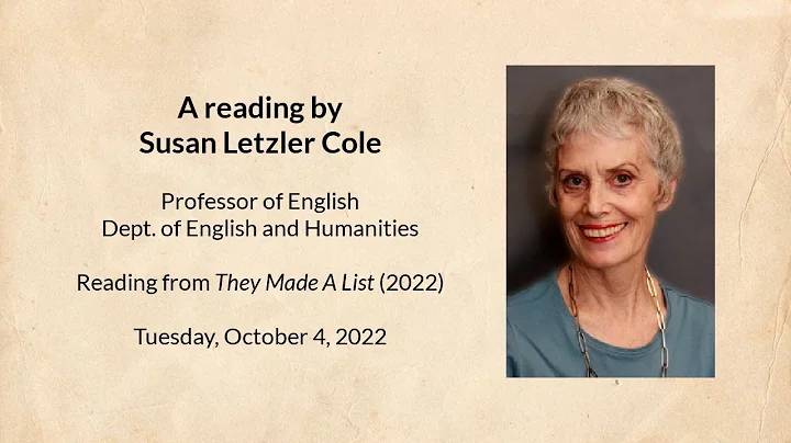 Susan Cole reads from They Made a List