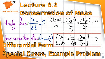 Fluid Mechanics 8.2 - Special Cases of Conservation of Mass (Continuity) equation