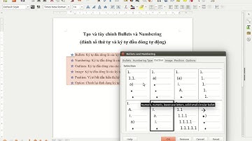 Tạo và tùy chỉnh Bullets và Numbering
