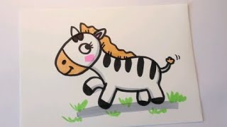 How to Draw a Zebra / How to draw a zebra in easy steps, step by step for beginners