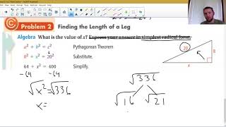 Geometry Lesson 8-1 -- Pythagorean Theorem Applications