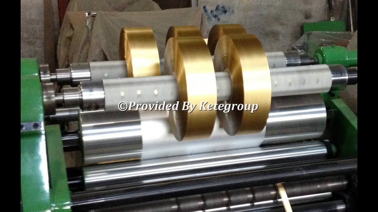 Cast aluminium foil slitting machine YouTube