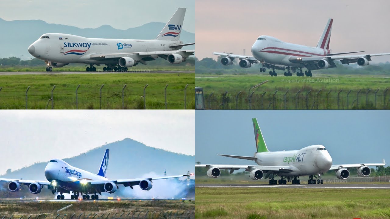 Pesawat Berbadan Lebar Boeing 747-800 Landing di Bandara Lombok | CARGO MOTOGP Mandalika Lombok