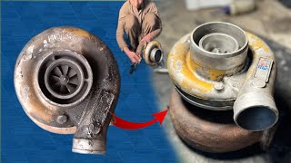 Pakistan mechanic did repair rusted grader turbo & Reusable it.How to recycle dusted machinery parts