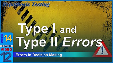 Type I and Type II ERRORS in Hypothesis Testing (14-12)