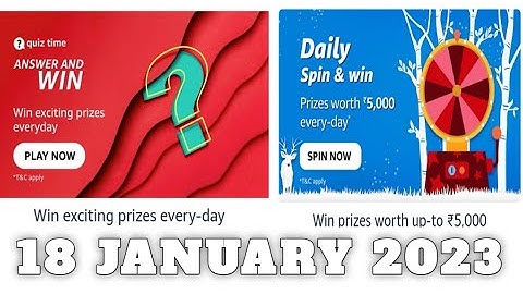 Amazon Quiz Answers Today|18 January 2023 | Daily Quiz Time