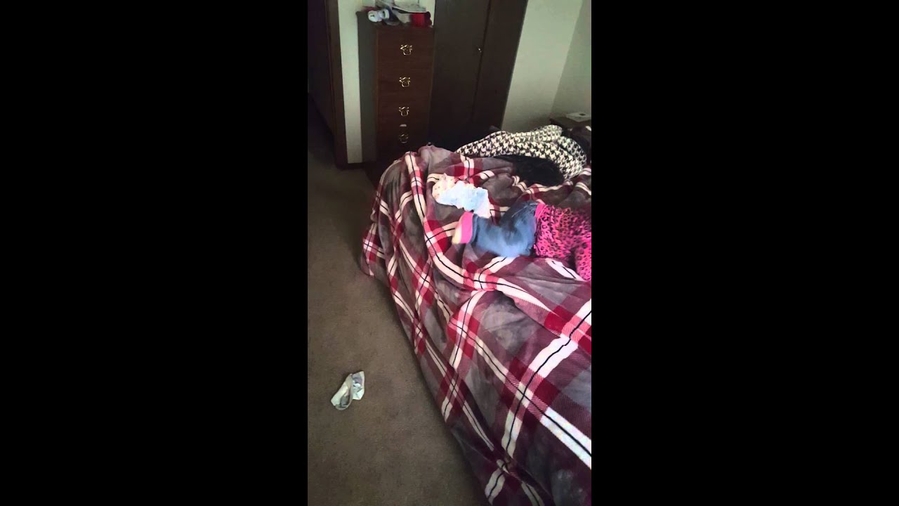 Baby crawls off bed. YouTube