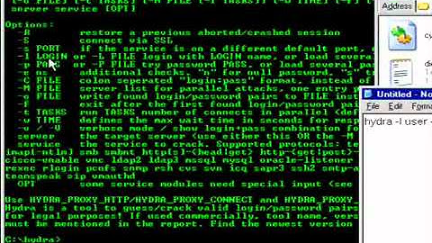 Using Hydra 54 to crack FTP passwords.wmv