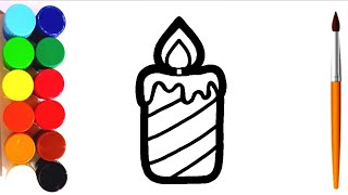 How To Draw A Candle For Kids Candle Drawing, Painting And Coloring