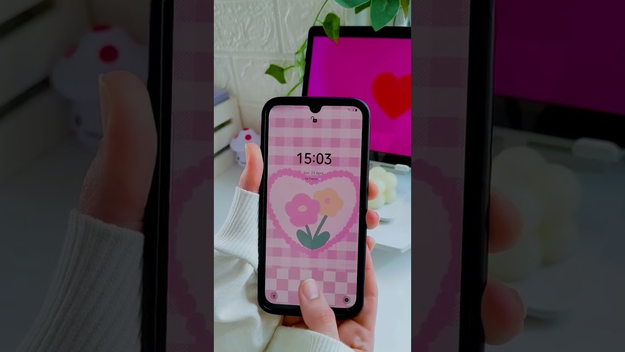 Make Your Android Homescreen Aesthetic Cute Pink Flower Theme 