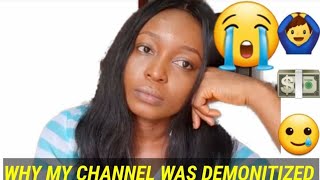 WHY YOUTUBE DEMONITIZED  MY CHANNEL