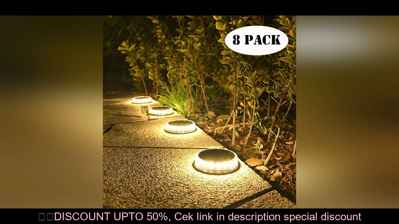 Solar LED Power Disk Light Outdoor Garden IP65 Waterproof for Ground Garden Lawn Pathway Patio Lands