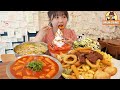 그 유명한 빙수야 저도 처음 가봤는데요...😮 | 떡볶이, 동글이 튀김, 딸기빙수, 우동 먹방 Mukbang