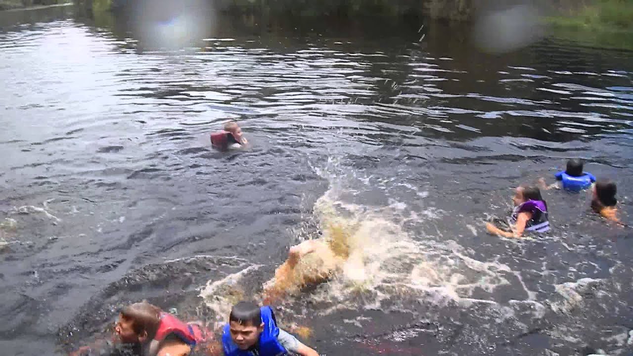 Peace River Canoe Outpost, Jumping off the Dock!! July 15, 2014 YouTube