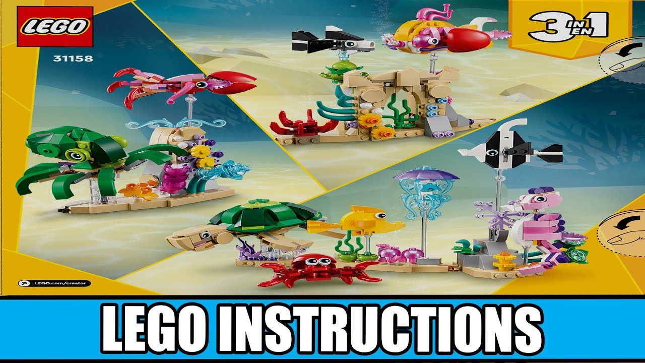 LEGO Instructions - Creator - 3 in 1 - 31158 - Sea Animals (All Books) - YouTube