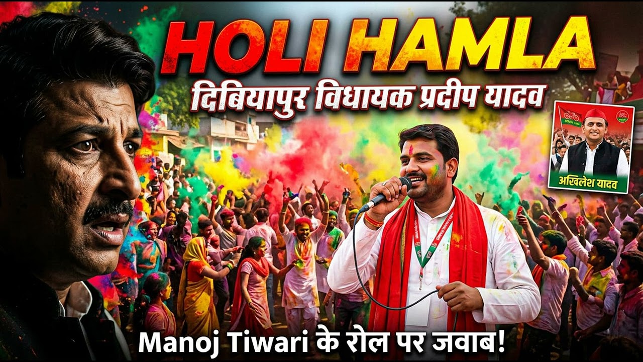 होली पर यूपी में समाजवादी पार्टी का दबदबा! | अखिलेश भैया Holi Rap | Lal Hara Gulal Aagaaj 🔥 #UPHoli*
