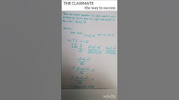 Find the vector equation of a plane which is at a distance of 7 units from the origin ||#shorts