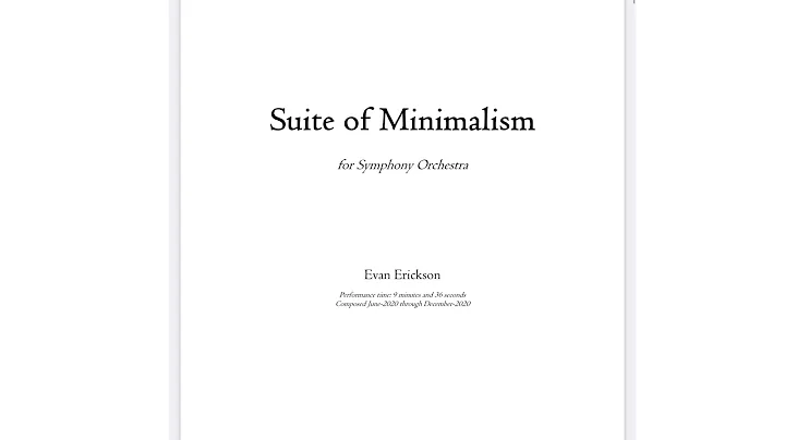 Suite of Minimalism - Evan Erickson