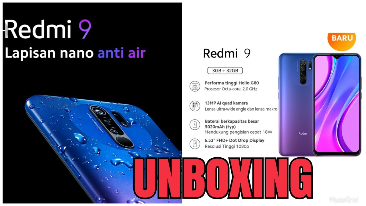 UNBOXING REDMI 9 XIAOMI. HP BAGUS DI BAWAH 2 JUTA!! - YouTube