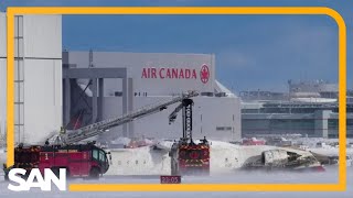 Delta Airlines plane crashes, lands on roof at Toronto airport
