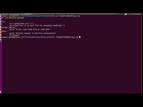 python2 Exception Handling try except IOError, 2