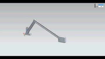 Siemens NX Motion 8.5 of a kinematic 3 bar slider-crank mechanism