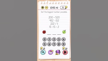 Brain Test Tricky Puzzles Level 42 Answer | Get the biggest number possible