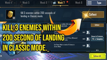 Kill 3 enemies within 200 seconds of landing in classic mode