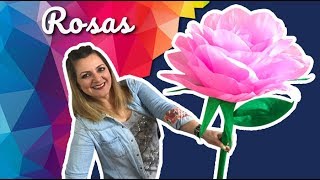 Rosas Gigantes de Papel Crepe 🌹 Roses Crepe DIY Craft  Chuladas