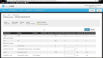 OpenLMIS Version 3.3 -- Fulfilling an Order (WITHOUT RTM)