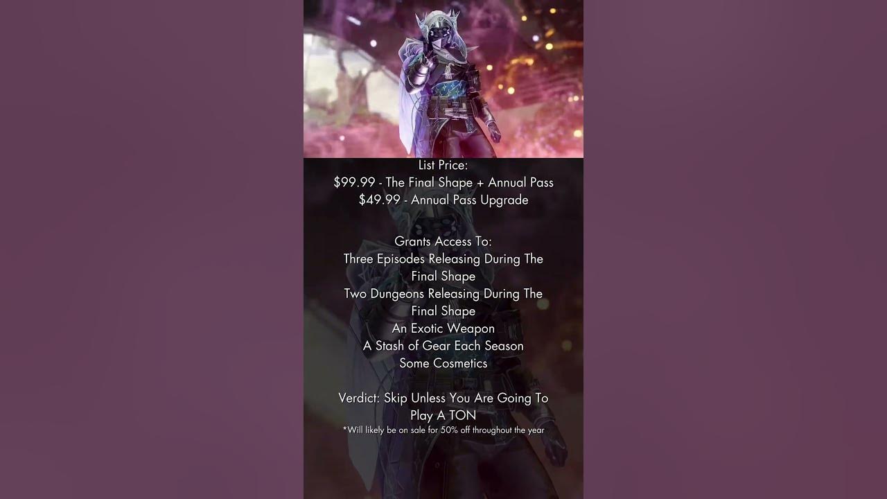 Is The Final Shape Annual Pass Worth Buying in 2024? #destiny2 - YouTube - Is The Final Shape Annual Pass Worth It