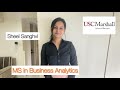 Usc ms business analytics admissions 2022  sheel sanghvi