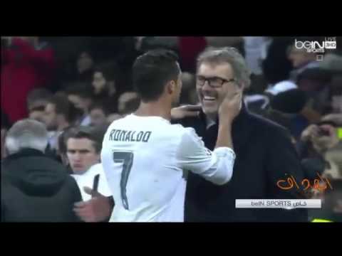 Ronaldo speaks with Laurent Blanc after match